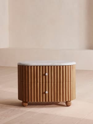 Carlisle Bedside Table - Carrara Marble - Large - Hover Image