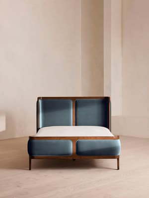 Belsa Bed - Queen - Velvet - Grey Blue - US - Hover Image