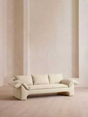 Wyatt Three Seater Sofa - Linen - Bisque - Hover Image