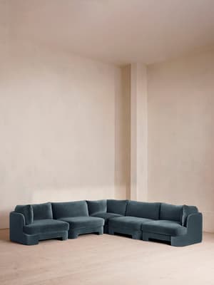Odell Sectional Sofa - Corner Sofa - Velvet - Grey Blue - US - Listing Image