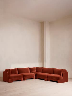 Odell Deeper Sit Sectional Sofa - Corner Sofa - Velvet Rust US - Listing Image