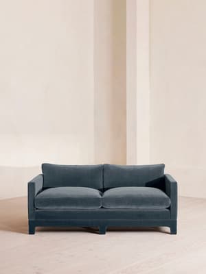 Ashford Two Seater Sofa - Velvet - Grey Blue - Hover Image