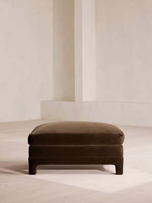Ashford Ottoman - Velvet - Chocolate - Hover Image