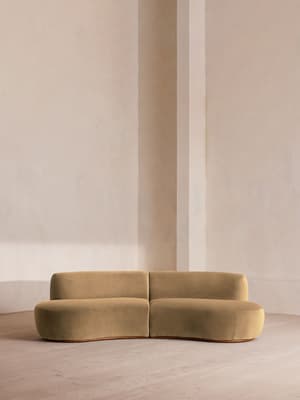 Aline Serpentine Modular Sofa - Three Seater - Camel Velvet - UK - Listing Image