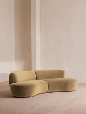 Aline Serpentine Modular Sofa - Three Seater - Camel Velvet - UK - Hover Image