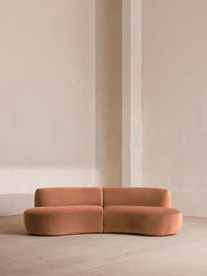 Aline Serpentine Sectional Sofa - Three Seater - Antique Rose Velvet - US - Listing Image