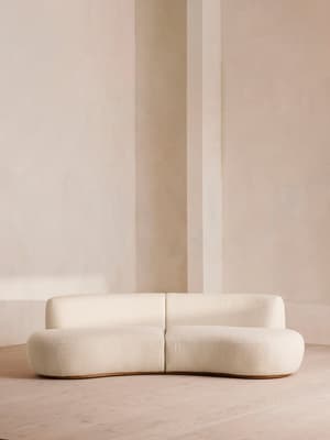 Aline Serpentine Sectional Sofa - Three Seater - Natural Boucle - US - Listing Image