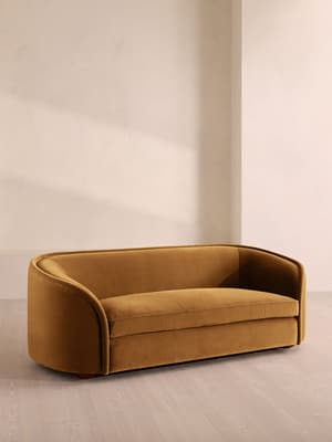 Conall Three Seater Sofa - Velvet - Mustard - Listing Image