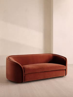 Conall Three Seater Sofa - Velvet - Rust - Listing Image