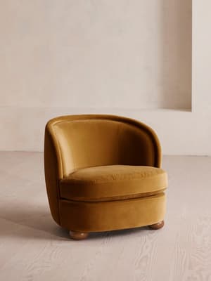Blair Tub Armchair - Velvet - Mustard - Hover Image
