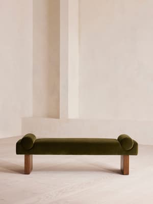 Esther Bench - Velvet - Olive - US - Hover Image