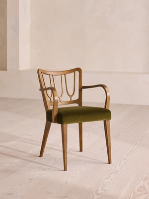 Leonie Armed Dining Chair - Velvet - Olive - Listing Image