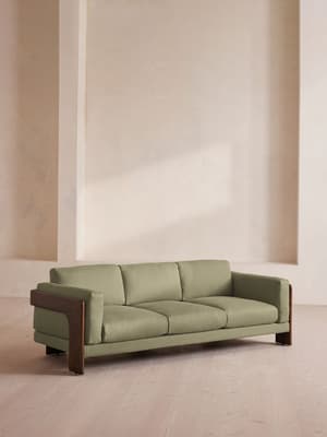 Marcia Three Seater Sofa - Linen - Sage - Hover Image