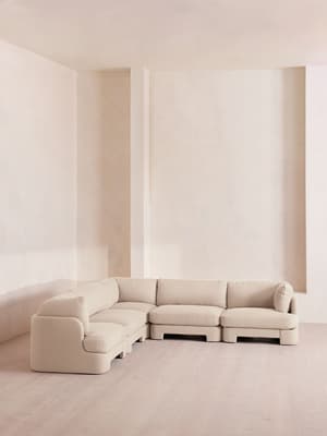 Odell Deeper Sit Modular Sofa - Corner Sofa - Linen - Bisque - Hover Image