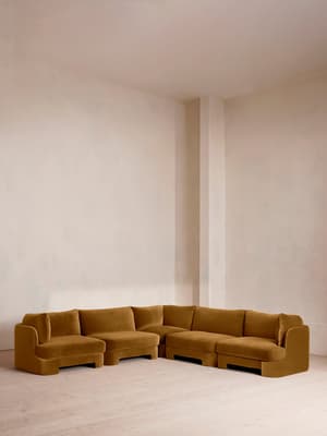Odell Deeper Sit Modular Sofa - Corner Sofa - Velvet Mustard UK - Listing Image