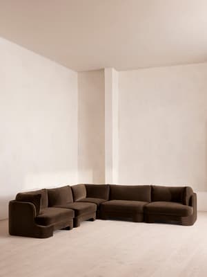 Odell Modular Sofa - Corner Sofa - Velvet - Chocolate - Hover Image