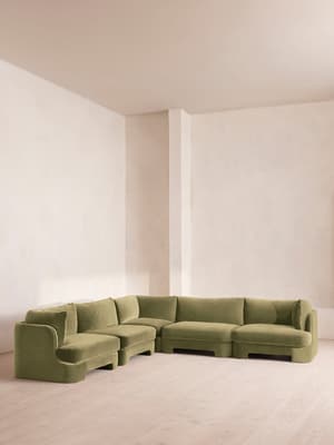Odell Deeper Sit Modular Sofa - Corner Sofa - Velvet Lichen UK - Hover Image
