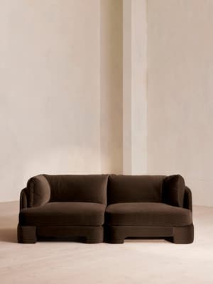 Odell Modular Sofa - Three Seater - Velvet - Chocolate - Listing Image