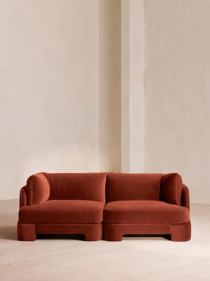 Odell Deeper Sit Modular Sofa - Three Seater - Velvet Rust UK - Listing Image