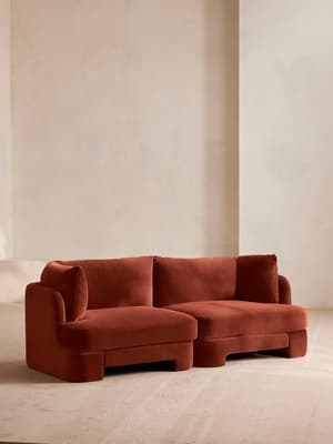 Odell Deeper Sit Modular Sofa - Three Seater - Velvet Rust UK - Hover Image