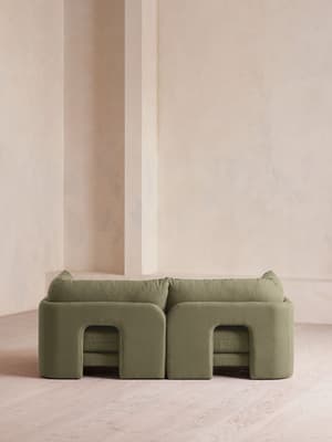 Odell Sectional Sofa - Three Seater - Linen - Sage - US - Hover Image