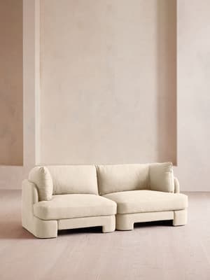 Odell Deeper Sit Sectional Sofa - Three Seater - Linen - Bisque - US - Hover Image