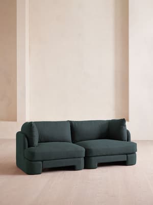 Odell Modular Sofa - Three Seater - Linen - Prussian Blue - Hover Image