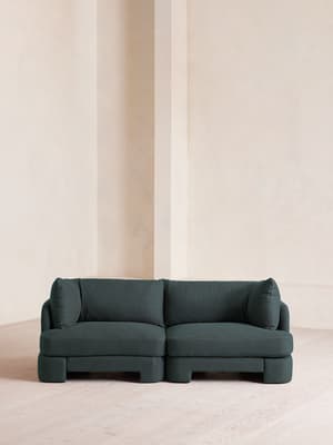 Odell Sectional Sofa - Three Seater - Linen - Prussian Blue - US - Listing Image