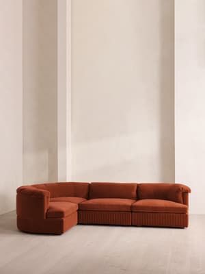 Oona Modular Sofa - L-Shape Sofa - Velvet Rust UK - Hover Image
