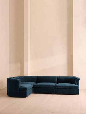 Oona Modular Sofa - L-Shape Sofa - Velvet Royal Blue UK - Hover Image