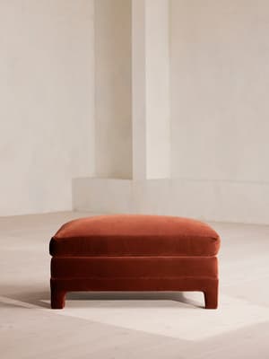 Ashford Ottoman Velvet - Rust - Hover Image
