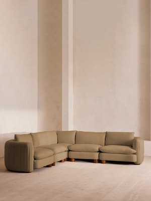 Vivienne Sectional Corner Sofa - Linen - Wheat - US - Hover Image