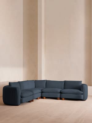 Vivienne Modular Corner Sofa - Linen - Prussian Blue - Hover Image