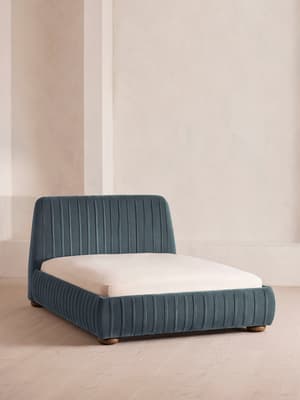 Vivienne Bed - King - Velvet - Grey Blue - Hover Image