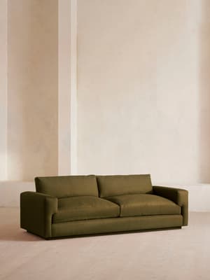 Mossley Three Seater Sofa - Linen - Olive - US - Hover Image
