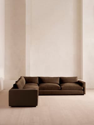 Mossley Corner Sofa - Velvet - Chocolate - US - Listing Image