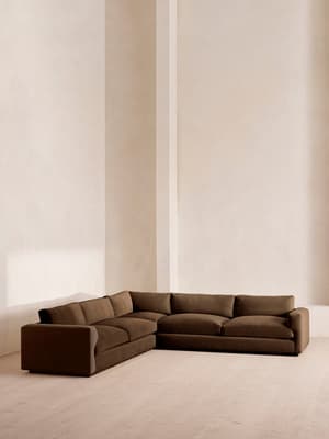 Mossley Corner Sofa - Velvet - Chocolate - US - Hover Image