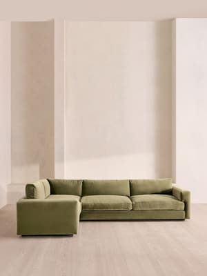 Mossley Right L-Shape Sofa - Velvet - Lichen - Hover Image