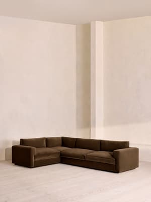 Mossley Right L-Shape Sofa - Velvet - Chocolate - Listing Image
