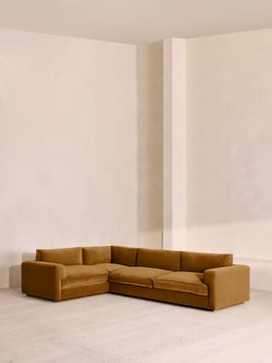 Mossley Right L-Shape Sofa - Velvet - Mustard - Listing Image