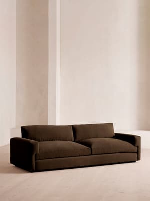 Mossley Four Seater Sofa - Velvet - Chocolate Brown - US - Listing Image