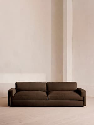 Mossley Four Seater Sofa - Velvet - Chocolate Brown - US - Hover Image