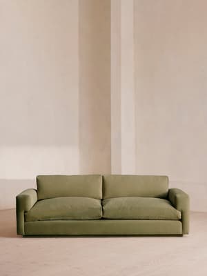Mossley Three Seater Sofa - Velvet - Lichen - Hover Image