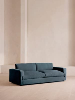 Mossley Three Seater Sofa - Velvet - Grey Blue - Listing Image