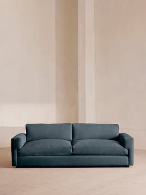 Mossley Three Seater Sofa - Velvet - Grey Blue - US - Hover Image