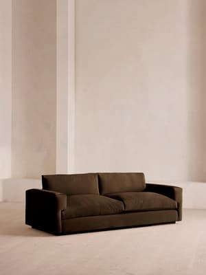 Mossley Three Seater Sofa - Velvet - Chocolate Brown - US - Listing Image