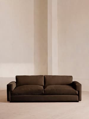 Mossley Three Seater Sofa - Velvet - Chocolate Brown - US - Hover Image