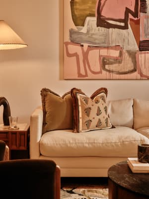 Arthur Square Cushion - Ochre - Listing Image