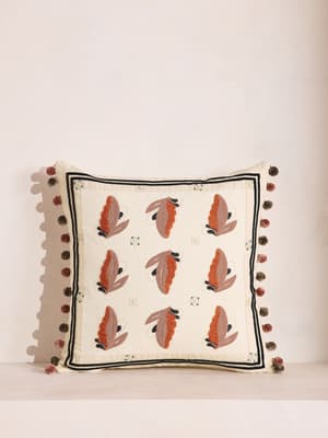 Arthur Square Cushion - Cream - Hover Image