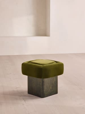 Ralph Footstool - Velvet - Olive - Listing Image